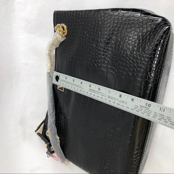 Victoria Secret Logo Midnight Croc Tote Shoulder Bag - Picture 13 of 15